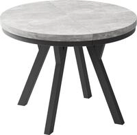 ESSTISCH Lume runder ausziehbarer, Grauer Beton 100-150/100/76 cm