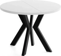 ESSTISCH Savio rund ausziehbar verl&auml;ngerbar, Wei&szlig; 80-130/80/77 cm