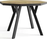 ESSTISCH Desmond achteckiger ausziehbarer, Wotan Eiche 100-150/100/76 cm