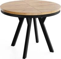 ESSTISCH Vero Neo rund ausziehbar verl&auml;ngerbar, Eiche Braun 80-130/80/77 cm