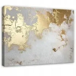 BILDER Abstrakt Marmor Grau Gold Modern Wohnzimmer 120x80