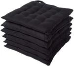 STUHLKISSEN 6er-Set schwarz 40/40/6,5 cm