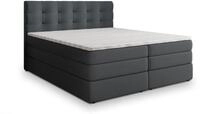 BOXSPRINGBETT AREZI 140x200 cm mit Matratze und Topper - Graphitfarben