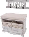 GARDEROBE MIT SITZBANK SHABBY White 2er-Set