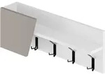 Wandgarderobe Eleva ca. 74x26 cm Wei&szlig;/Mokka