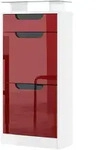SCHUHSCHRANK Fiesta Bordeaux Hochglanz / Schwarz Hochglanz