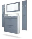 GARDEROBE Malea Front in Grau Hochglanz