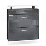 SCHUHSCHRANK Malea Fronten in Grau Hochglanz