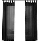 SCHLAUFENGARDINEN Voile 2er Set 175x140 cm Schwarz