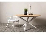 Gartentisch Mexico ca. 140x75 cm Alu Wei&szlig;/Teak