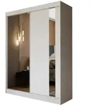 SCHWEBET&Uuml;RENSCHRANK GRAZIA 160/216/61 cm 2-t&uuml;rig mit Spiegel Wei&szlig;