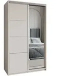SCHWEBET&Uuml;RENSCHRANK VARO 120/205/60 cm 2-t&uuml;rig mit Spiegel Kaschmir