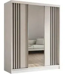 SCHWEBET&Uuml;RENSCHRANK NELVIA 180/216/61 cm 3-t&uuml;rig mit Spiegel Wei&szlig;