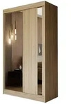SCHWEBET&Uuml;RENSCHRANK GRAZIA 120/216/61 cm 2-t&uuml;rig mit Spiegel Sonoma Eiche