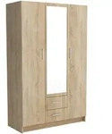 DREHT&Uuml;RENSCHRANK PINELLO 120/195/55cm 2-t&uuml;rig mit Spiegel Sonoma Eiche