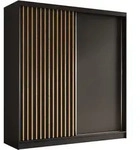 SCHWEBET&Uuml;RENSCHRANK LAMELLO 200/216/61 cm 2-t&uuml;rig Schwarz