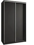 SCHWEBET&Uuml;RENSCHRANK NISSE 120/205/60 cm 2-t&uuml;rig Schwarz