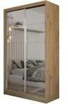 SCHWEBET&Uuml;RENSCHRANK FIORELLA 120/216/61 cm 2-t&uuml;rig mit Spiegel Eiche Artisan