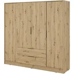 DREHT&Uuml;RENSCHRANK CATERINA 206/200/51 cm 4-t&uuml;rig Eiche Artisan