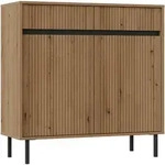 KOMMODE OSTIA 100/100/40 cm mit 2 Schubladen 2 T&uuml;ren Goldfarben