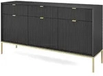 SIDEBOARD STELLARE 154/83/39 cm mit 3 Schubladen 3 T&uuml;ren Schwarz