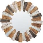 WANDSPIEGEL heller Holzfarbton rund 66 cm Ecatepec