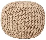 STRICK-POUF beige, 40/40/35 cm