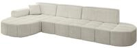 ECKSOFA Ottomane Links LIVO-L2 - 337x173x79,5 cm Creme