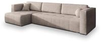 ECKSOFA OLVERA Beige Geflochtener Stoff mit Schlaffunktion