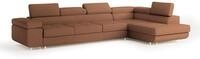 ECKSOFA VICENTE Kupferfarben Boucle-Stoff mit Schlaffunktion
