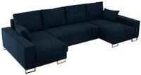WOHNLANDSCHAFT DORIAN U Velvet Dunkelblau