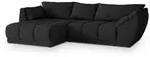 ECKSOFA ORENTI L-S Schwarz Velours-Stoff mit Schlaffunktion