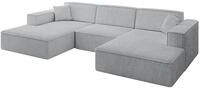 WOHNLANDSCHAFT IREA-U1-v4 - 301x165x77 cm Grau