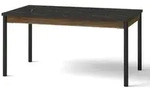 ESSTISCH Piano, Ausziehbarer Tisch 160/240, Mattschwarz + Warmia-Nussbaum