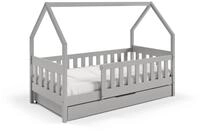 KINDERBETT BELLA mit Bettkasten 80x190 cm Hellgrau
