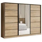 SCHWEBET&Uuml;RENSCHRANK PINA 270/205/58 cm 3-t&uuml;rig mit Spiegel und 4 Schubladen...