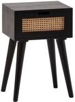 Nachttisch WL6.808 ca. 40x60x30 cm Schwarz/Rattan