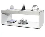 COUCHTISCH Pure Tischplatte und Blenden in Beton Oxid Optik
