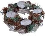 ADVENTSKRANZ MIT KERZEN Braun
