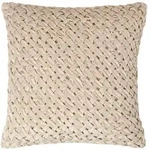SAMTKISSEN Sofia creme 45/45 cm in Flechtoptik