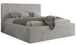 POLSTERBETT TILIANO CLASSIC 140/200 - Hellgrau Cord - Multipocket-Matratze