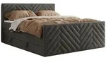 BOXSPRINGBETT PARIS KING DUO - 160/200 - Dunkelgrau Velvet - H4