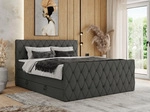 BOXSPRINGBETT MIREN KING DUO 120/200 Dunkelgrau Kunstleder - H3