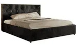 POLSTERBETT LARINO CLASSIC 160/200 - Schwarz Pl&uuml;sch - Schaum-Matratze