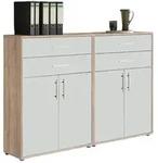Aktenschrank Office Edition Sw Set 17 Wei&szlig;/Eichefarben