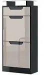 SCHUHSCHRANK Fiesta Sandgrau Hochglanz / Schwarz Hochglanz