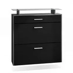 SCHUHSCHRANK Malea Fronten in Schwarz matt