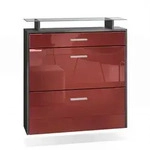SCHUHSCHRANK Malea Fronten in Bordeaux Hochglanz