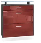 SCHUHSCHRANK Malea Fronten in Bordeaux Hochglanz