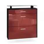 SCHUHSCHRANK Malea Front in Bordeaux Hochglanz